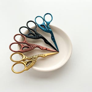 Stork embroidery scissors, small sharp bird scissors, cross stitch scissors