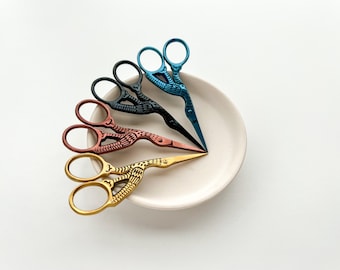 Stork embroidery scissors, small sharp bird scissors, cross stitch scissors