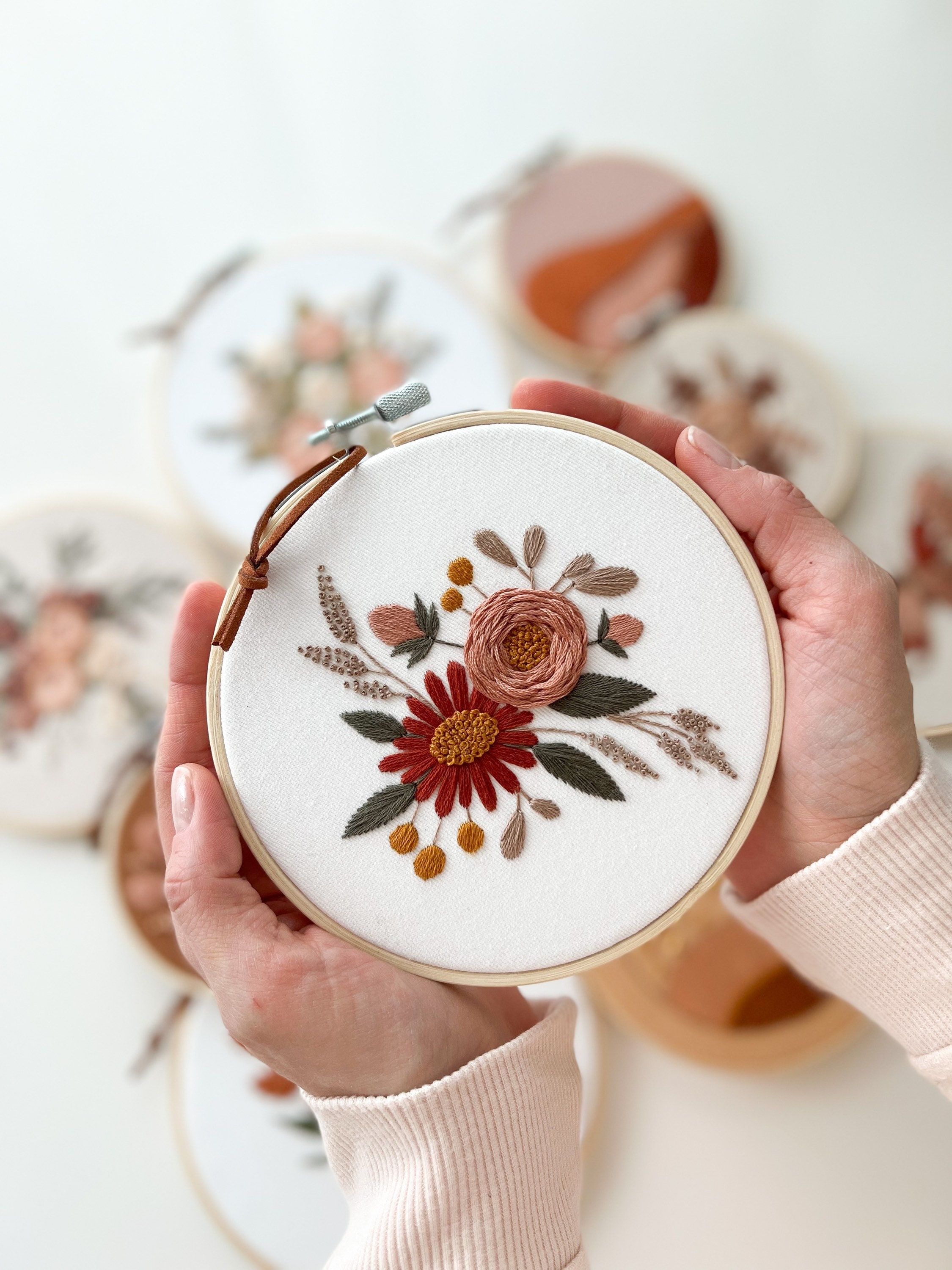 Embroidery Flowers PDF Pattern, Beginner Embroidery Pattern
