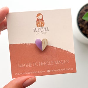 Heart needle minder, magnetic needle minder cross stitch, modern needle magnet for embroidery, quilting, wood and resin needle keeper
