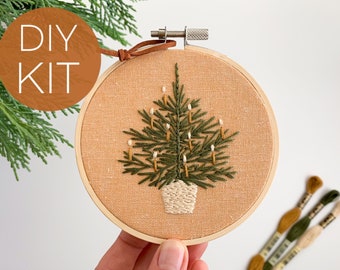 Christmas tree embroidery kit, Christmas  embroidery kit DIY, cross stitch Christmas kit gift