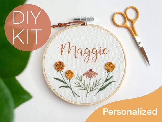 Personalized Embroidery Kit, Beginner Embroidery Kit, Custom Name  Embroidery Kit, Baby Name Cross Stitch DIY Kit 