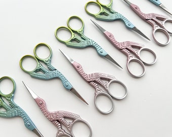 Stork embroidery scissors, small sharp bird scissors, cross stitch scissors, small sewing scissors