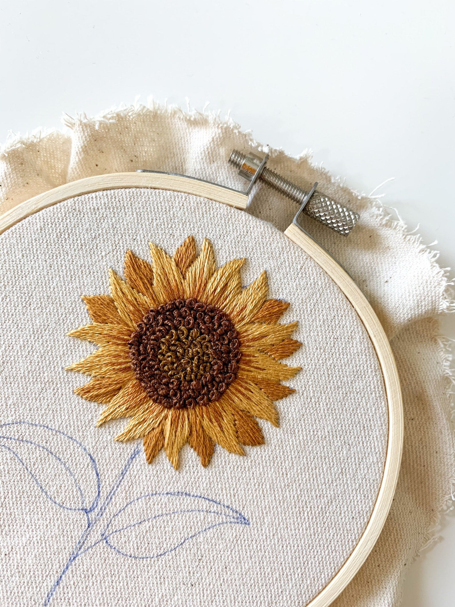 Sunflower Embroidery Pattern Pdf Pattern Beginner Embroidery Etsy