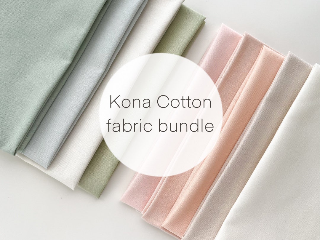 Kona Cotton Embroidery Fabric, Kona Fabric Bundle, Fat Quarter Bundle