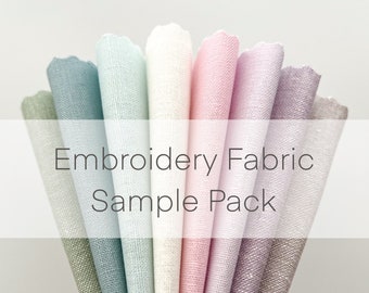 Sample Pack, embroidery fabric, linen fabric for embroidery, fabric bundle, linen Essex fabric, cotton linen blend