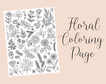 Målarbild med blommor, målarbild för vuxna, målarbild med blommor för flickor, målarbild för barn, aktivitetsblad med blommönster