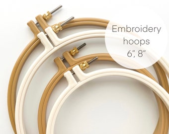 Exceart 5PCS Embroidery Hoops Plastic Circle Cross Stitch Hoop Ring  Embroidery Circle Set for DIY Art Craft (5 Sizes, Multicolor)