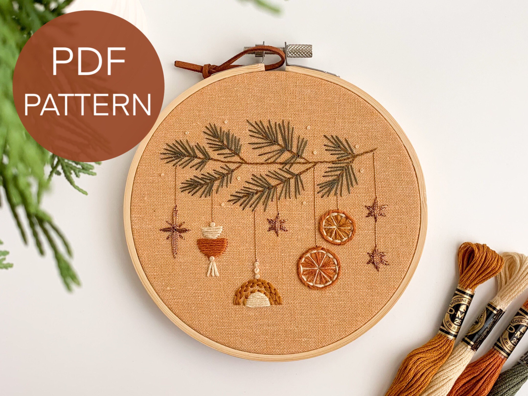 Boho Christmas Embroidery Pattern Christmas Ornaments picture picture