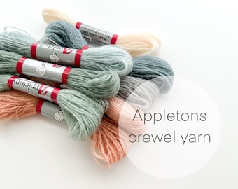 Appletons crewel wool yarn, hand embroidery yarn bundle, 100% wool yarn for embroidery, needlepoint, crewel work