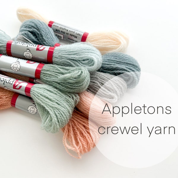 Appletons crewel wool yarn, hand embroidery yarn bundle, 100% wool yarn for embroidery, needlepoint, crewel work