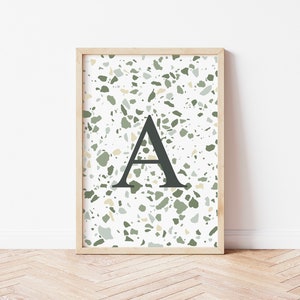 Stampa artistica giclée, illustrazione digitale originale. Lettera alfabeto