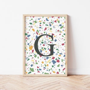 Stampa artistica giclée, illustrazione digitale originale. Lettera alfabeto