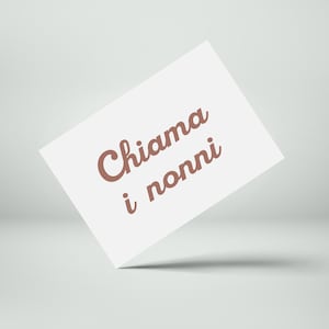 Set 3 biglietti d'auguri con busta, illustrazione handlettering "Chiama i nonni" per la festa dei nonni