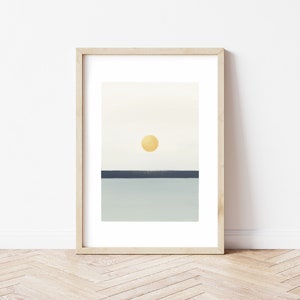 Illustrazione con paesaggio astratto. Sole al tramonto