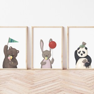 Set di 3 poster, illustrazioni per la camera dei bambini