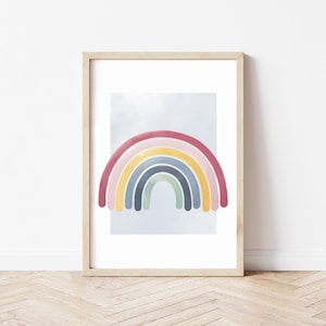 Stampa artistica con illustrazione arcobaleno