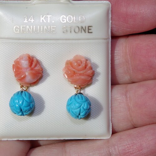 Sleeping Beauty Genuine 14K Carved 7.5MM Petite Ball Carved Lotus Turquoise shops Jackets