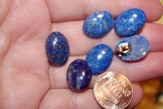 Handmade  14K Old  Stock Lapis Lazuli Large 16mm … - image 8