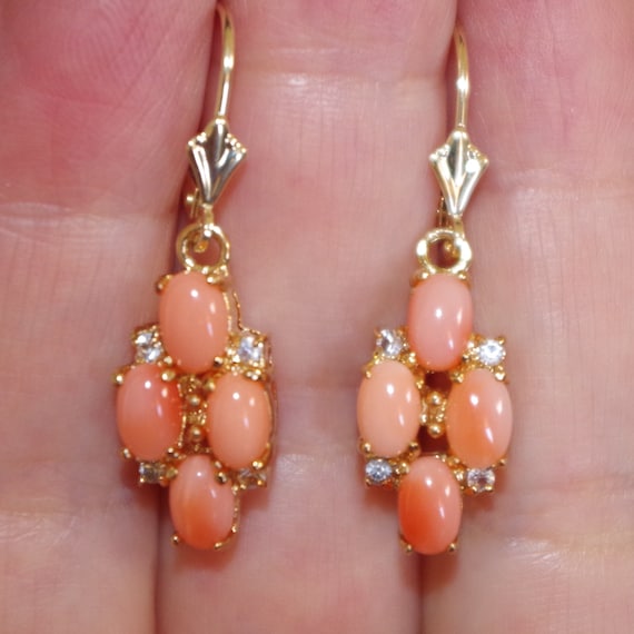 Pink coral deals earrings