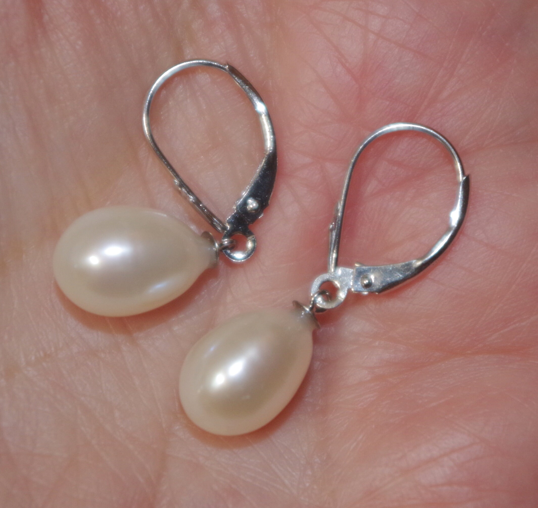 Quality Japan 14K White Gold Golden White 27MM Teardrop