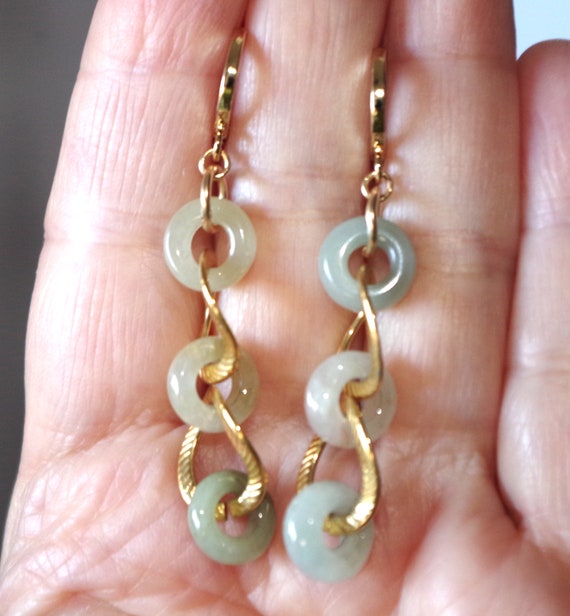 Jadeite Green Jade Focal Point Interlock Circular… - image 7