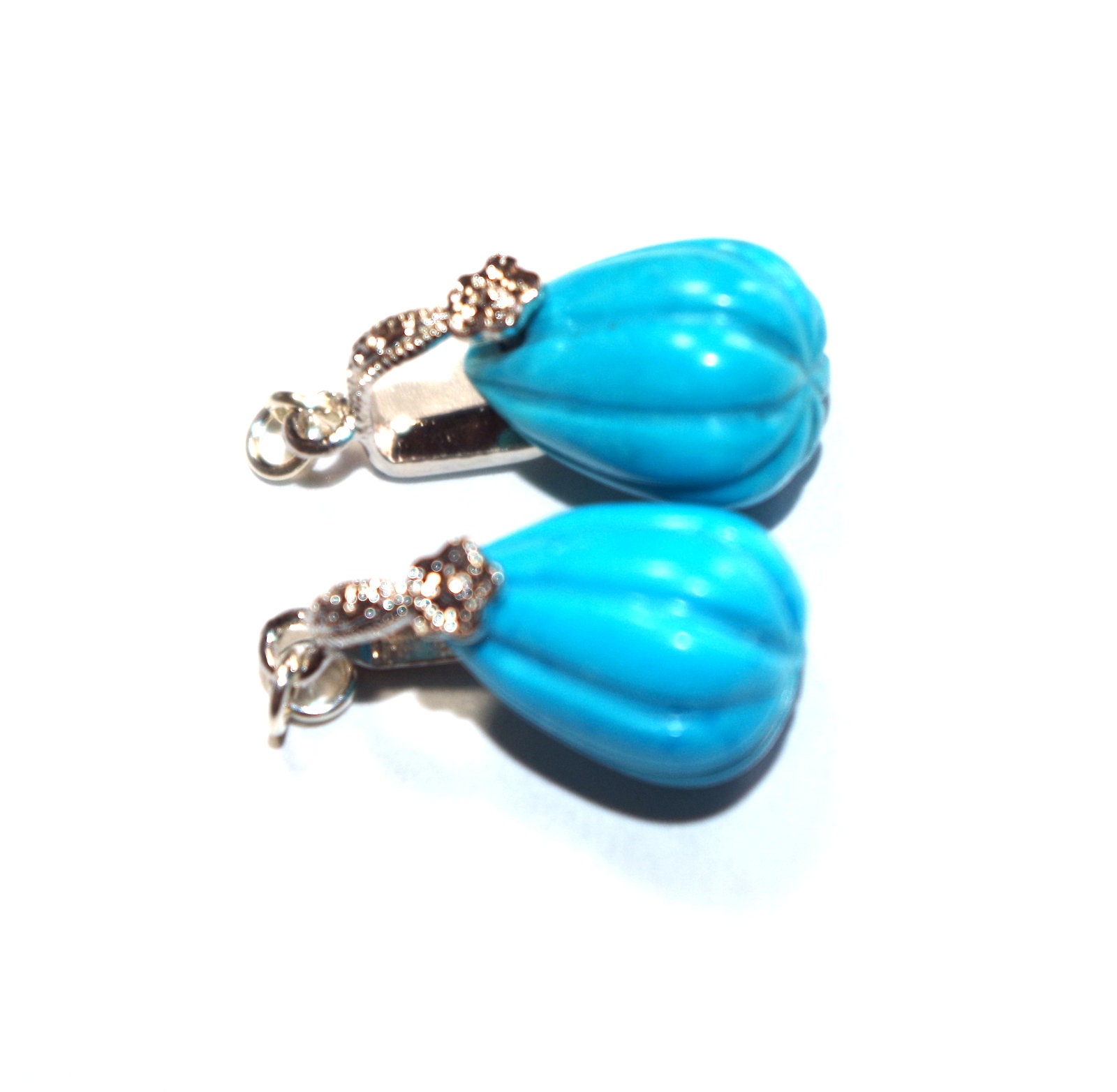 Orecchini Della Rovere - In Argento 925% - Pasta Turchese - OROV2 - Foto 10