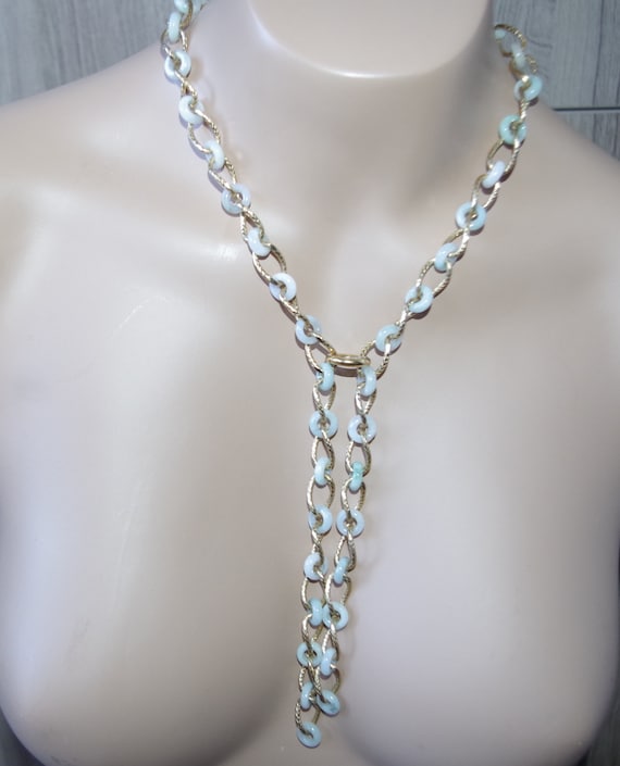 Jadeite Jade Circle Long Interlocking Fancy Chain… - image 2