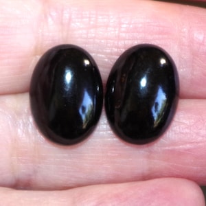 Antique Large Gorgeous 14K Carved Oval Black Coral Studs
