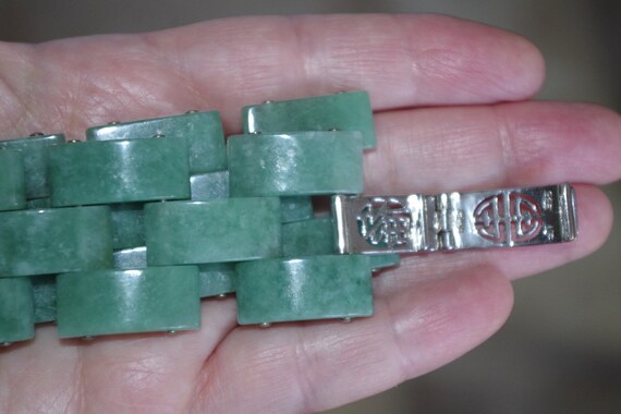 Antique Exquisite Large Interlocking Jadeite Jade… - image 3