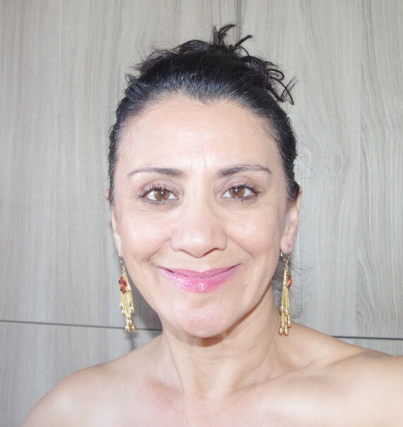 Antique 14K Red Blood Coral & 14K Gold Filled Fleur D… Gem