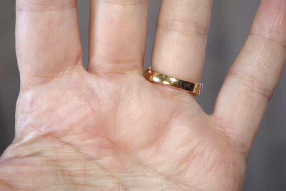 Gorgeous 14K Over Brass Gold Nugget Band Ring - image 4