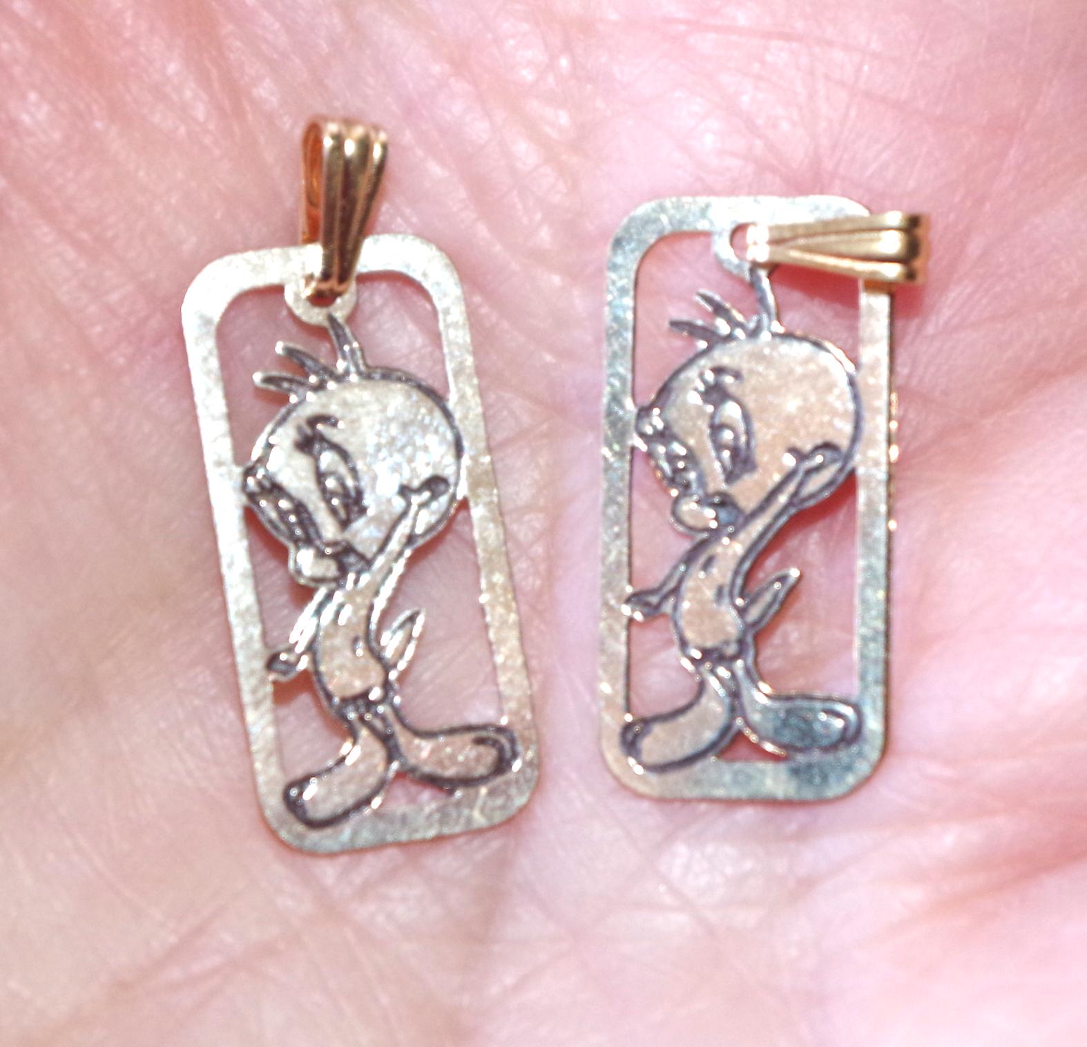 Tweedy Bird Vintage Gold Over Sterling Looney Tunes Pendent Warner