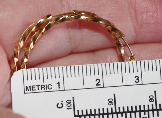 Vintage 14K Gold Filled Swirl Huggie Hoop Earring… - image 4