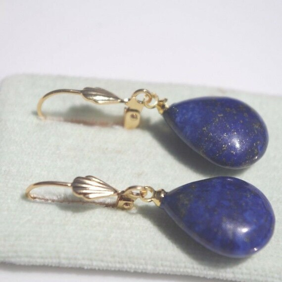 Gorgeous Lapis Lazuli TearDrop Elongated Leverbac… - image 5