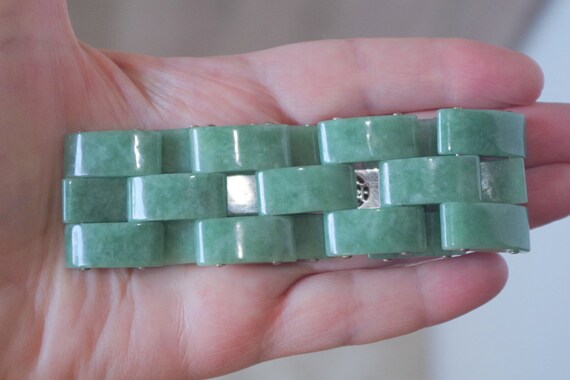 Antique Exquisite Large Interlocking Jadeite Jade… - image 5