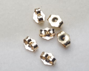 One Pair of 14K Gold Filled 9mm x 7mm Friction Push Back Earrings Backs For Studs