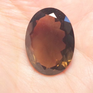 41 carat Natural Orangish Brown Topaz 30x22mm Oval Cut Faceted Gemstone, Large Stone, Loose Smokey Topaz