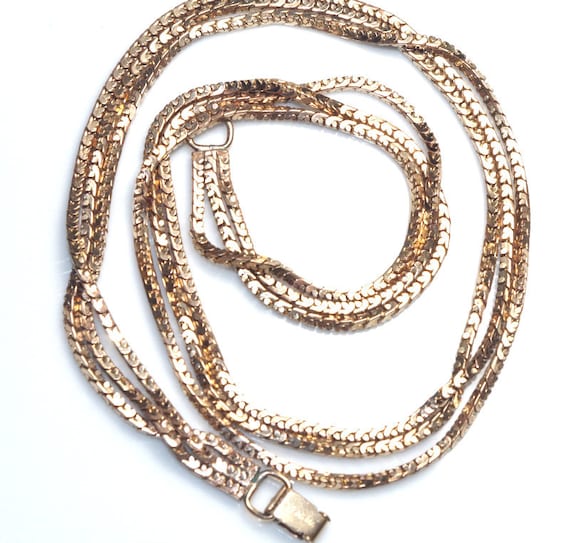 Vintage Gorgeous  12k Gold Filled Multi Chain Nec… - image 1