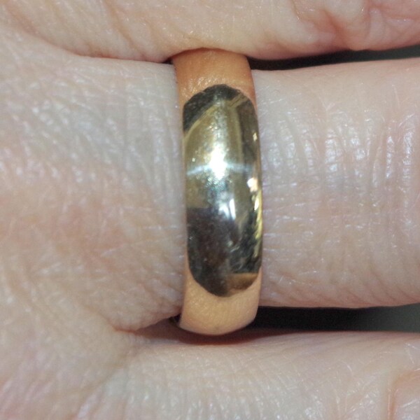 1900s 10K Gold GF Polished Wedding Band Ring: 6mm Wide, Size 11.75