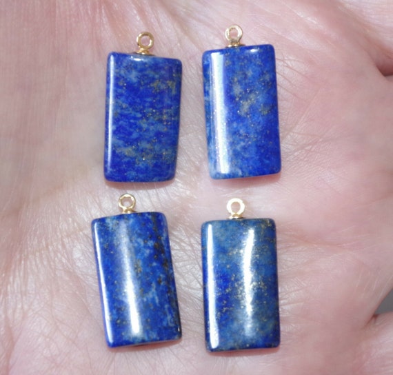 Gorgeous 14K Genuine Large Lapis lazuli Drop Pend… - image 8