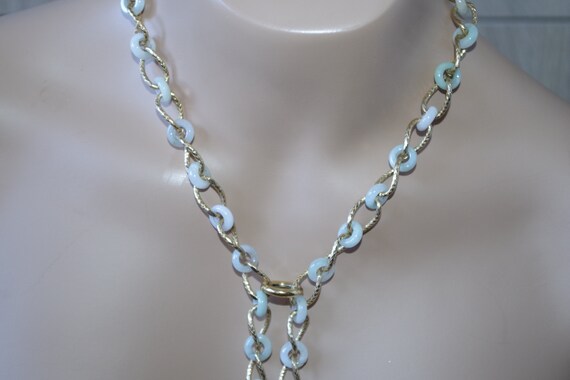 Jadeite Jade Circle Long Interlocking Fancy Chain… - image 7