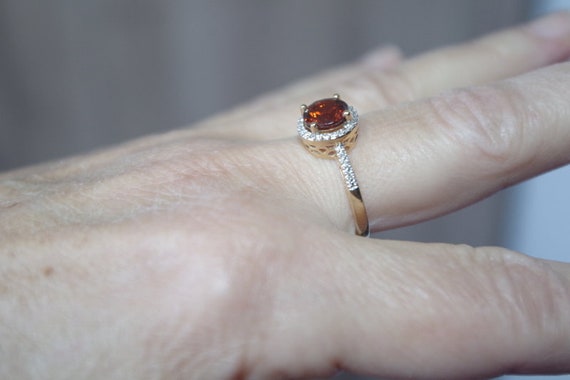 Magnificent Natural Round Madeira Citrine & Diamo… - image 4