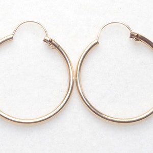 Old  Stock  Unisex  Hoop  Earrings 14K Gold Filled 20 MM Round  Original  Hoops