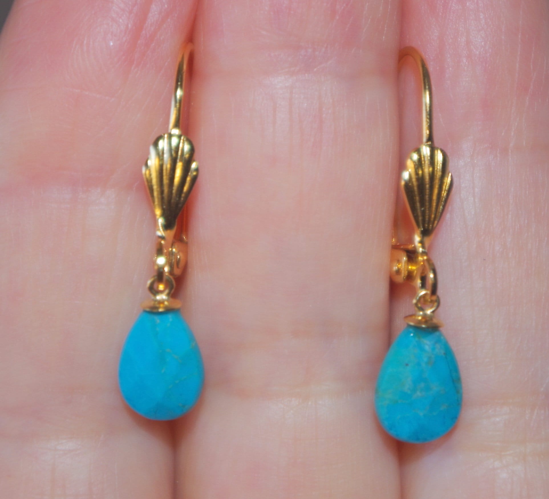 14Kゴールドフィルド スリーピングビューティー ターコイズ ドロップ