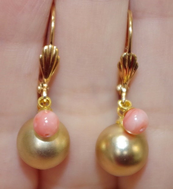 Quality 14K GF Angel Skin Pink Coral & Smooth Gold