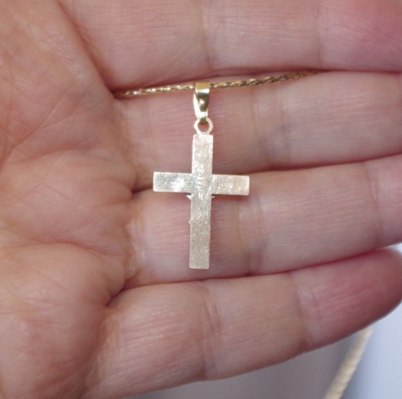 14K Quality Cross With Jesus Lever Back Earrings … - image 6