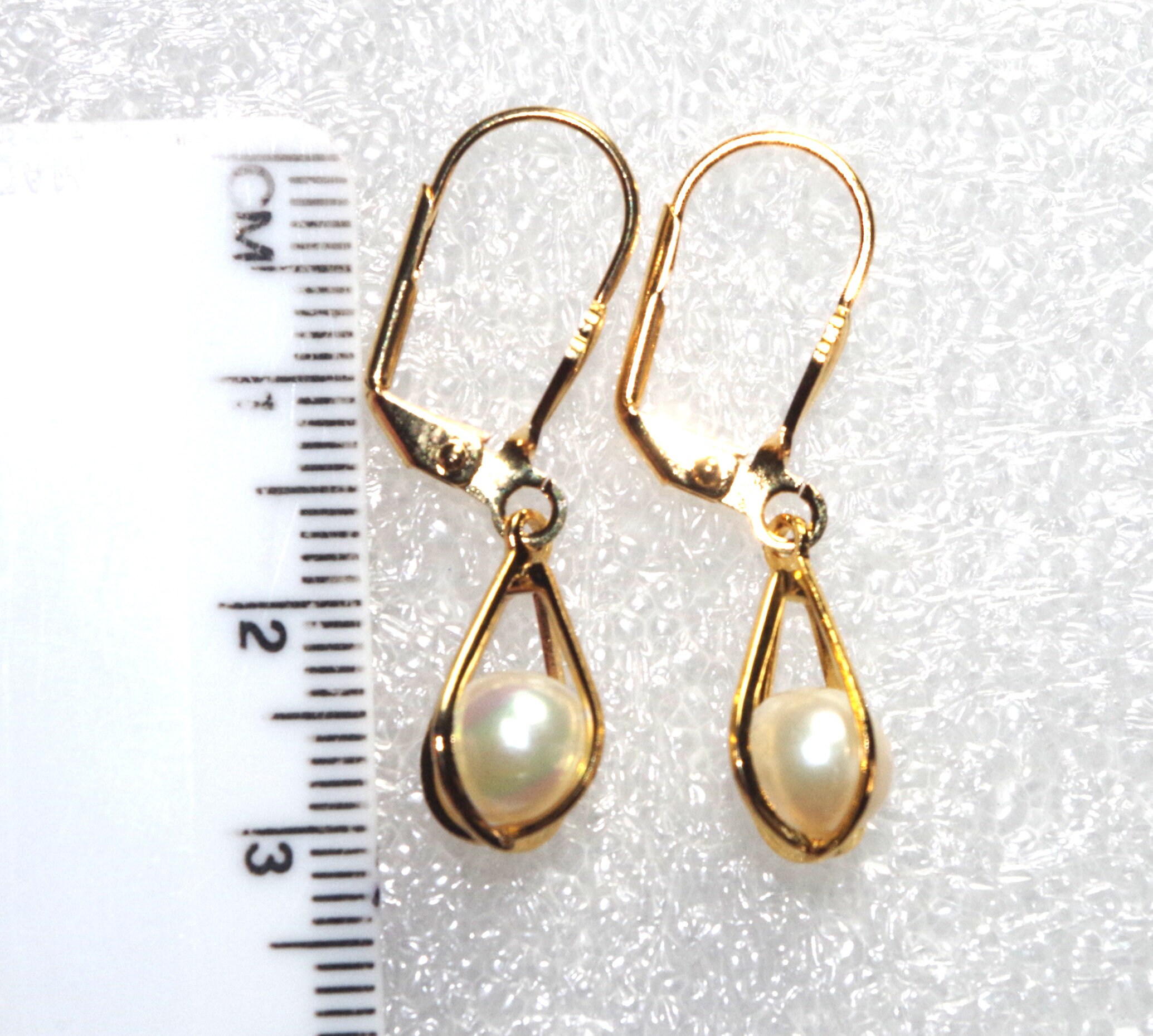 Fresh water pearl lever back sterling dangle earrings – Autumn Designs