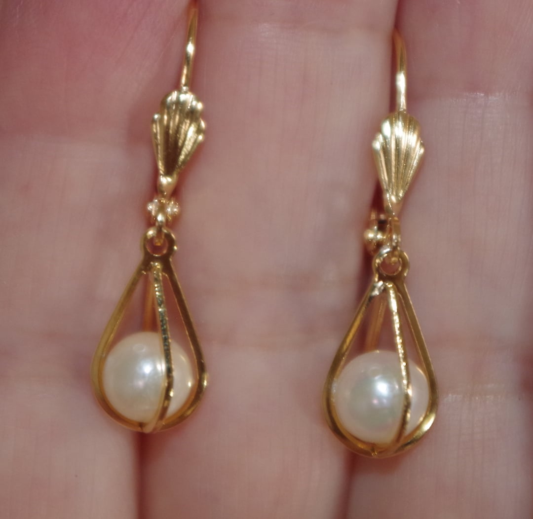 ピアス LESS IS MORE Single sale 14K gold freshwater pearl earrings Fresh Water Drop Pearl Earrings in 14K Gold Vermeil, 14K
