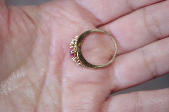 Vintage Pink Topaz 14k Gold Over Brass Band Ring … - image 7
